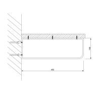 Suporte Toalheiro 450x150x25mm Preto mate