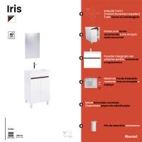 Conjunto Mvel Casa Banho IRIS Branco/ Wengu