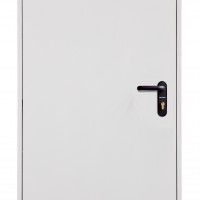 Porta Metal com Grelha Branca Esquerda 80x210cm